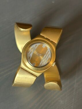 Vintage SWATCH Irony 'Cross Talk' Bangle Watch